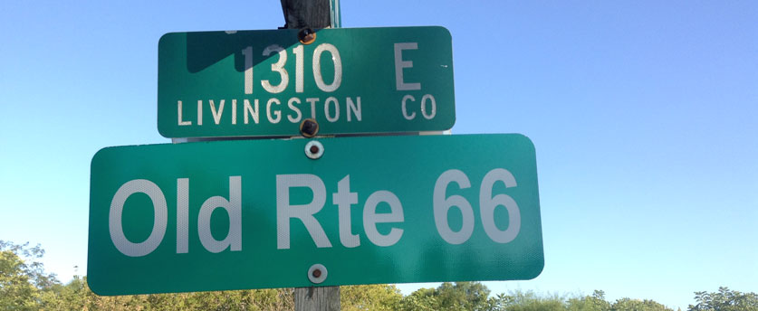 Route 66 road sign